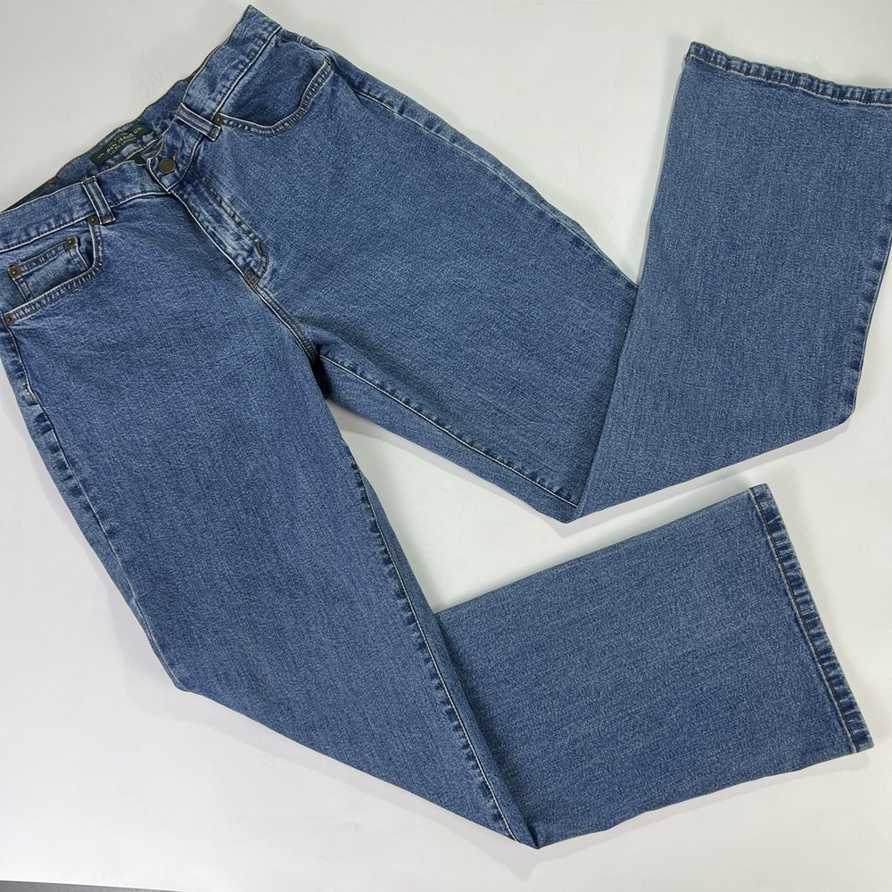 LRL Ralph Lauren Jeans Co Classic Bootcut Blue Denim Womens Size 8 Flap Pocket